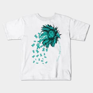 Dissociative Identity Disorder Awareness - Sunflower ribbon flowers fall Kids T-Shirt